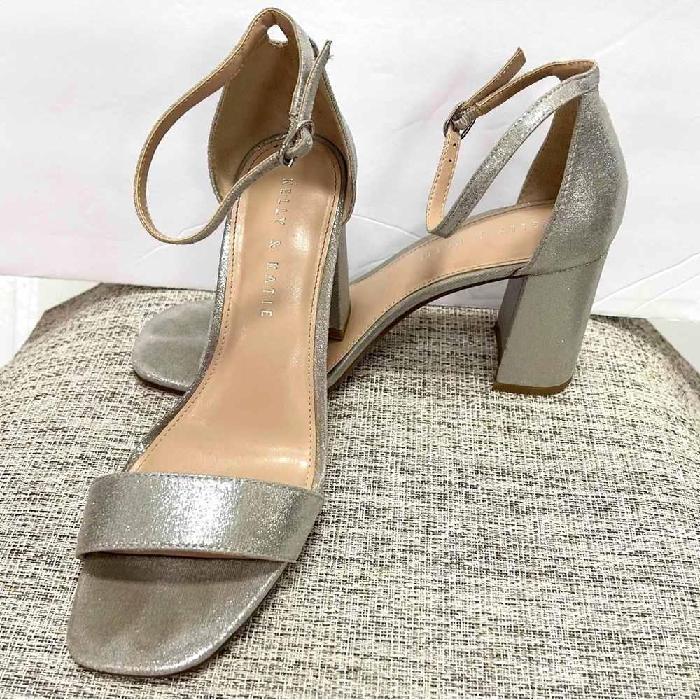 Nine West Metallic Silver Heels